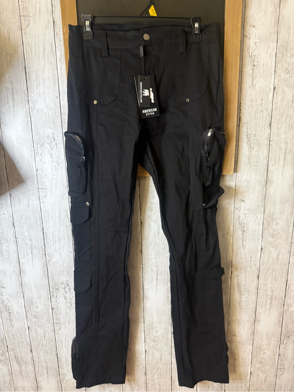 NWT American Stitch pants men’s 30x32 black Cargo Tactical stretch Techwear